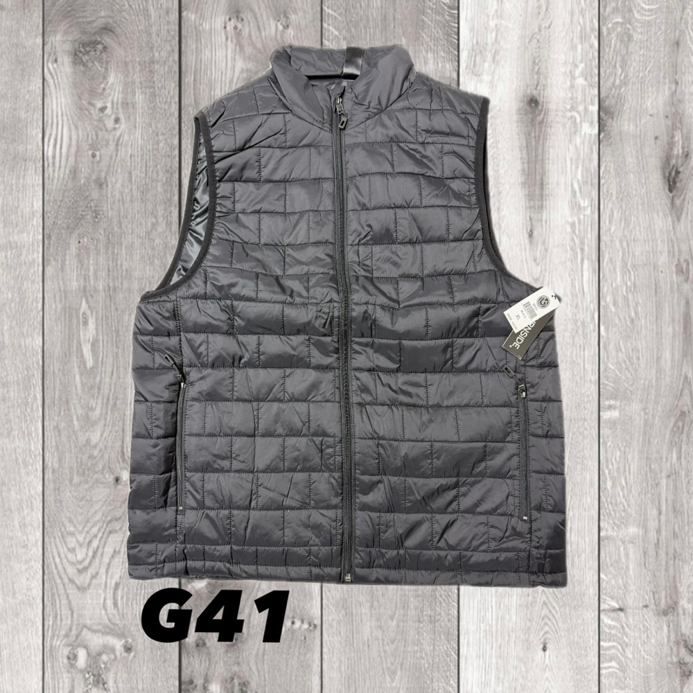 Burnside Men’s Puffer Vest | Black L | Lightweight Workwear Layer G41